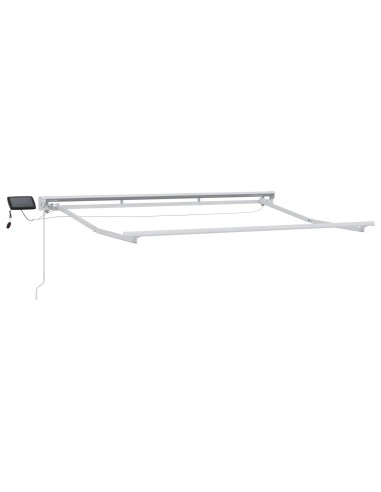 Cornice per Tenda Manuale con LED Bianco 3,5 x 2,5 m Alluminio