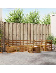 Set divano sezionale 7 pcs Naturale Legno di Acacia Massello