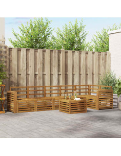 Set divano sezionale 7 pcs Naturale Legno di Acacia Massello