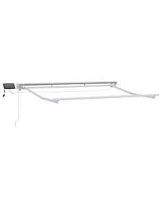 Cornice per Tenda Manuale con LED Bianco 3 x 2 m Alluminio
