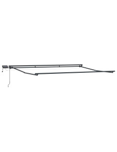 Cornice per Tenda Manuale con LED Antracite 4 x 2 m Alluminio