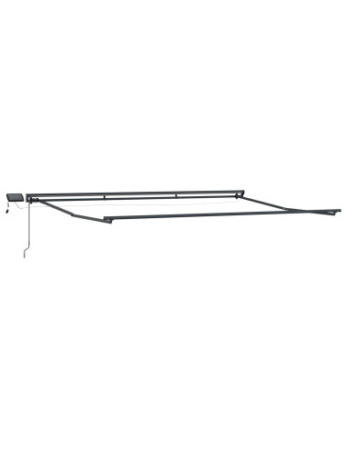 Cornice per Tenda Manuale con LED Antracite 5 × 3,5 m Alluminio