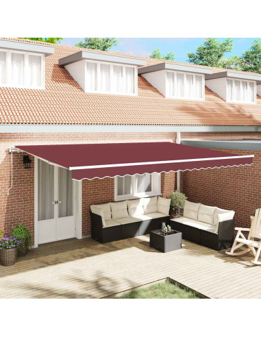 Tenda da Sole Retrattile Automatica Bordò 500x300 cm
