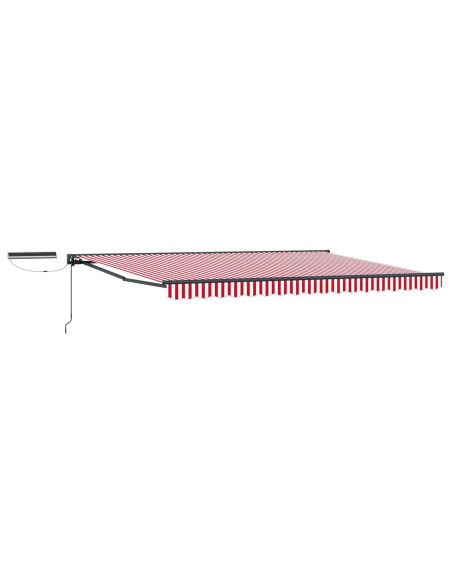 Tettuccio Elettrico Retrattile Rosso e Bianco 4 × 3 m