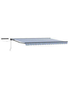 Tettuccio Elettrico Retrattile Blu e Bianco 5 x 3 m