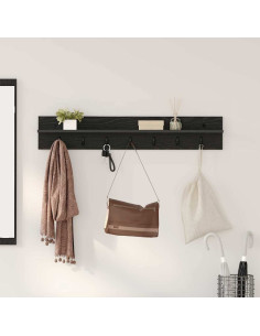 Appendiabiti a muro Rovere Nero 100 x 10,5 x 18 cm