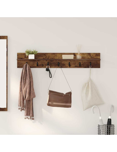 Appendiabiti a muro Rovere fumé 100 x 10,5 x 18 cm