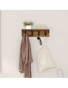 Appendiabiti a muro Rovere fumé 40 x 10,5 x 10,5 cm