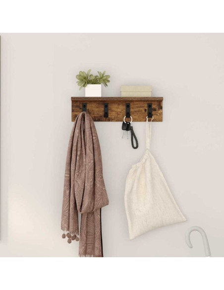 Appendiabiti a muro Rovere fumé 40 x 10,5 x 10,5 cm