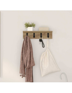 Appendiabiti a muro Rovere artigianale 40 x 10,5 x 10,5 cm