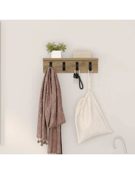 Appendiabiti a muro Rovere artigianale 40 x 10,5 x 10,5 cm