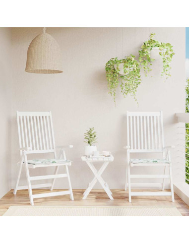 Cuscini per Sedia 2 pz Motivo a Foglie 40x40x4 cm Tessuto