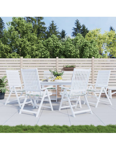 Cuscini per Sedia 6 pz Motivo a Foglie 40x40x4 cm Tessuto