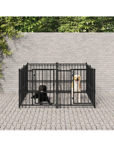 Gabbia per Cani da Esterno in Acciaio 3,75 m²