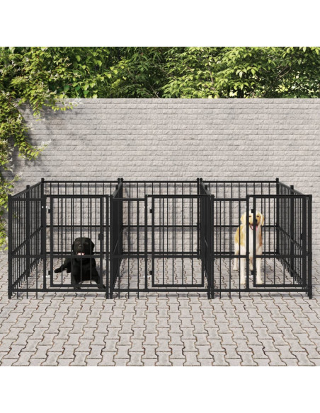 Gabbia per Cani da Esterno in Acciaio 5,63 m²