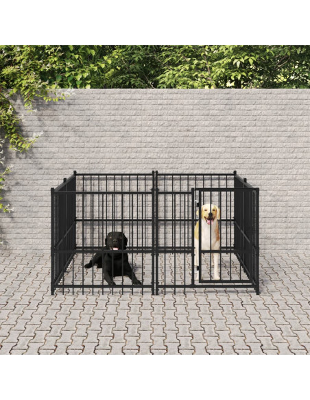 Gabbia per Cani da Esterno in Acciaio 3,75 m²