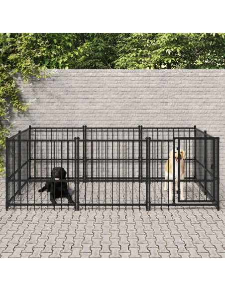 Gabbia per Cani da Esterno in Acciaio 5,63 m²