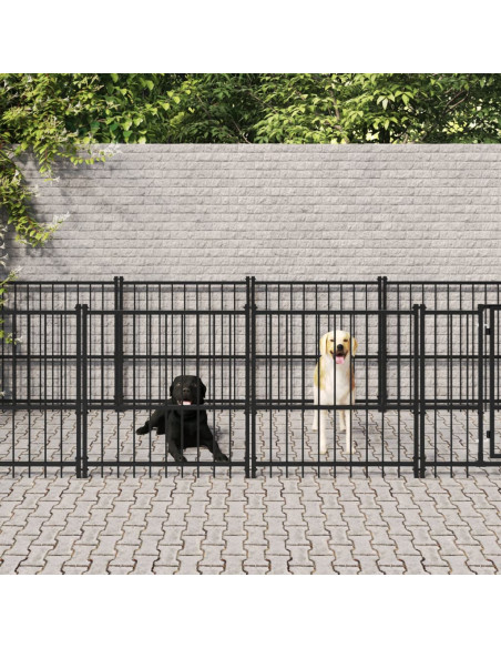 Gabbia per Cani da Esterno in Acciaio 9,38 m²