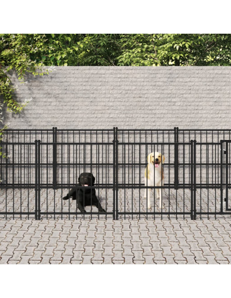 Gabbia per Cani da Esterno in Acciaio 18,77 m²