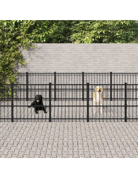 Gabbia per Cani da Esterno in Acciaio 25,4 m²