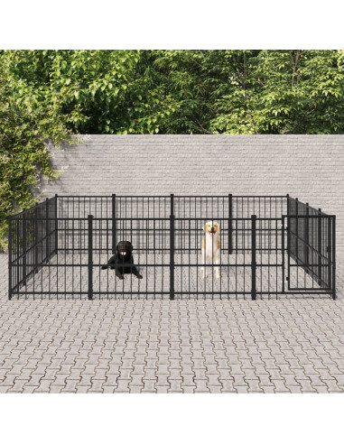 Gabbia per Cani da Esterno in Acciaio 15,05 m²