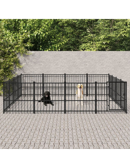 Gabbia per Cani da Esterno in Acciaio 15,05 m²