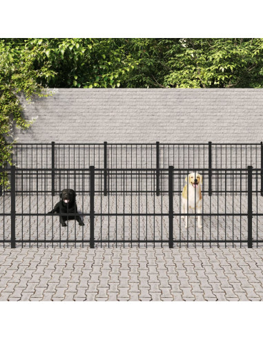 Gabbia per Cani da Esterno in Acciaio 37,64 m²