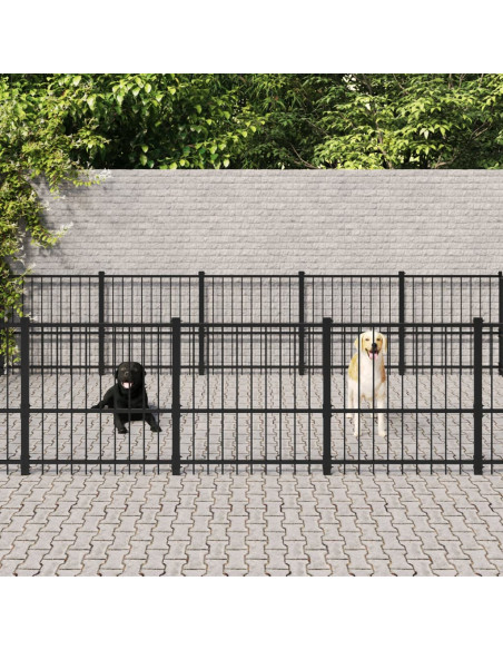 Gabbia per Cani da Esterno in Acciaio 26,35 m²