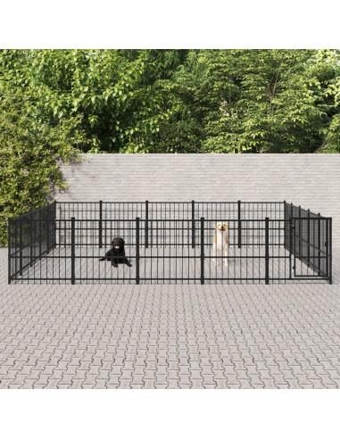 Gabbia per Cani da Esterno in Acciaio 23,52 m²