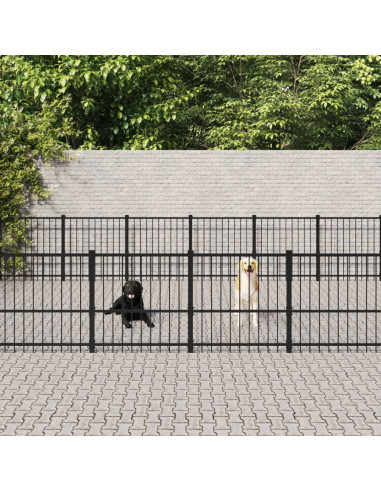 Gabbia per Cani da Esterno in Acciaio 32,93 m²