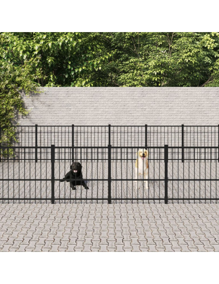 Gabbia per Cani da Esterno in Acciaio 42,34 m²