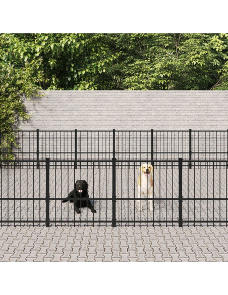 Gabbia per Cani da Esterno in Acciaio 50,81 m²