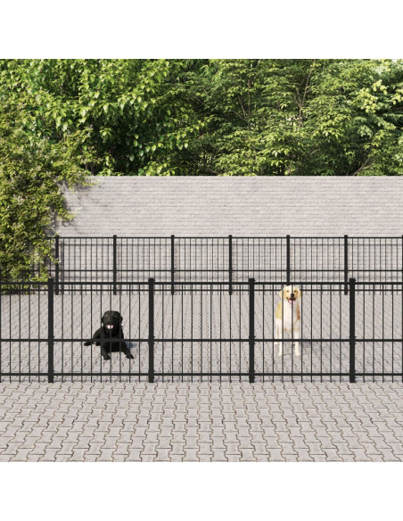 Gabbia per Cani da Esterno in Acciaio 52,69 m²