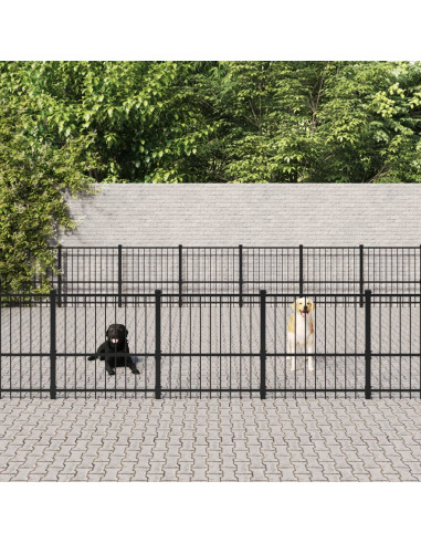 Gabbia per Cani da Esterno in Acciaio 59,28 m²