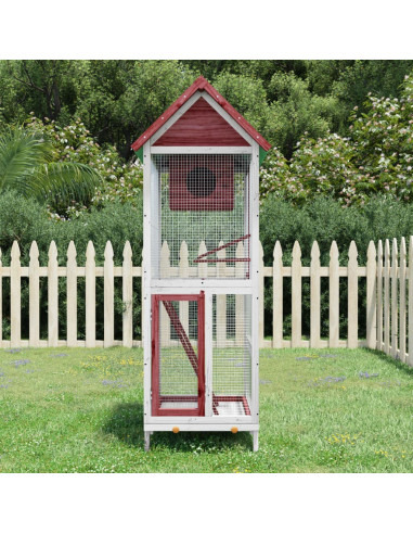 Casetta per Uccelli Moka 60x58,5x160 cm Legno Massello di Pino