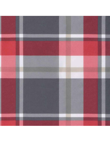 Cuscino per Panca a Quadri Rossi 120x50x3 cm Tessuto Oxford