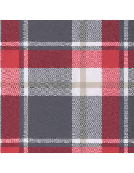Cuscino per Panca a Quadri Rossi 120x50x3 cm Tessuto Oxford