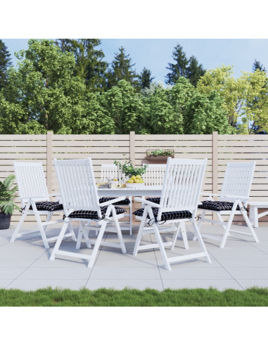 Cuscini per Sedia 6 pz a Quadri Neri 50x50x7 cm Tessuto Oxford