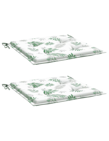 Cuscini per Sedia 2 pz Motivo a Foglie 40x40x4 cm Tessuto