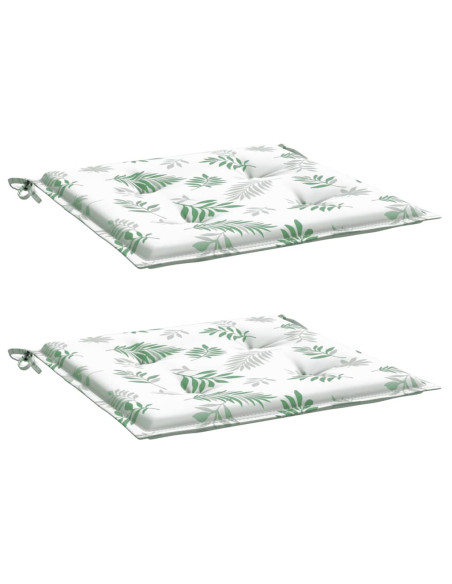 Cuscini per Sedia 2 pz Motivo a Foglie 40x40x4 cm Tessuto