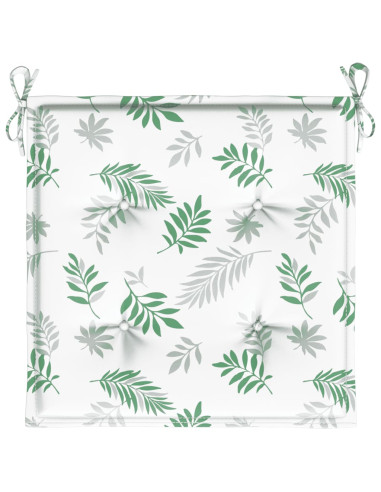 Cuscini per Sedia 6 pz Motivo a Foglie 40x40x4 cm Tessuto