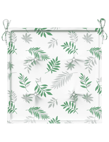 Cuscini per Sedia 6 pz Motivo a Foglie 40x40x4 cm Tessuto