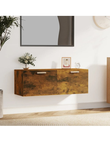 Mobile a Parete Rovere Fumo 100x36,5x35 cm in Legno Multistrato