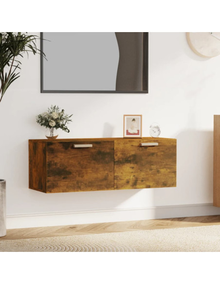 Mobile a Parete Rovere Fumo 100x36,5x35 cm in Legno Multistrato