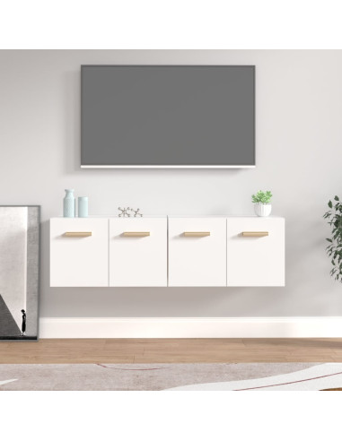 Mobili Parete 2 pz Bianco 60x36,5x35 cm Legno Multistrato