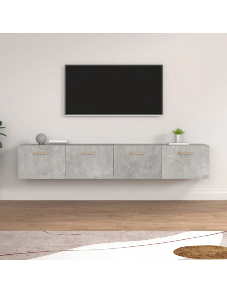 Mobili Parete 2 pz Grigio Cemento 100x36,5x35 cm in Multistrato