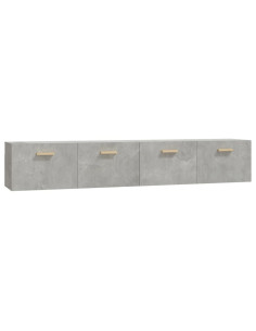 Mobili Parete 2 pz Grigio Cemento 100x36,5x35 cm in Multistrato 2