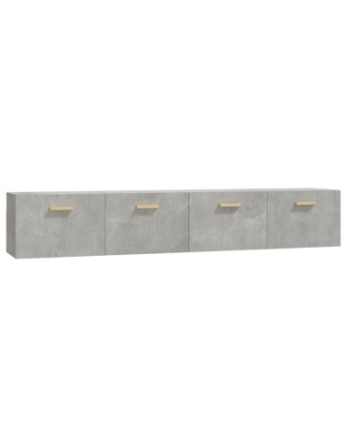 Mobili Parete 2 pz Grigio Cemento 100x36,5x35 cm in Multistrato