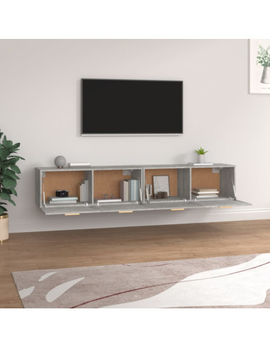 Mobili Parete 2 pz Grigio Cemento 100x36,5x35 cm in Multistrato