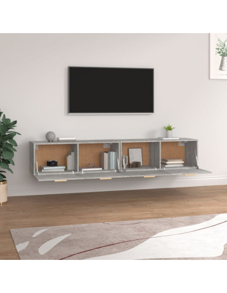 Mobili Parete 2 pz Grigio Cemento 100x36,5x35 cm in Multistrato